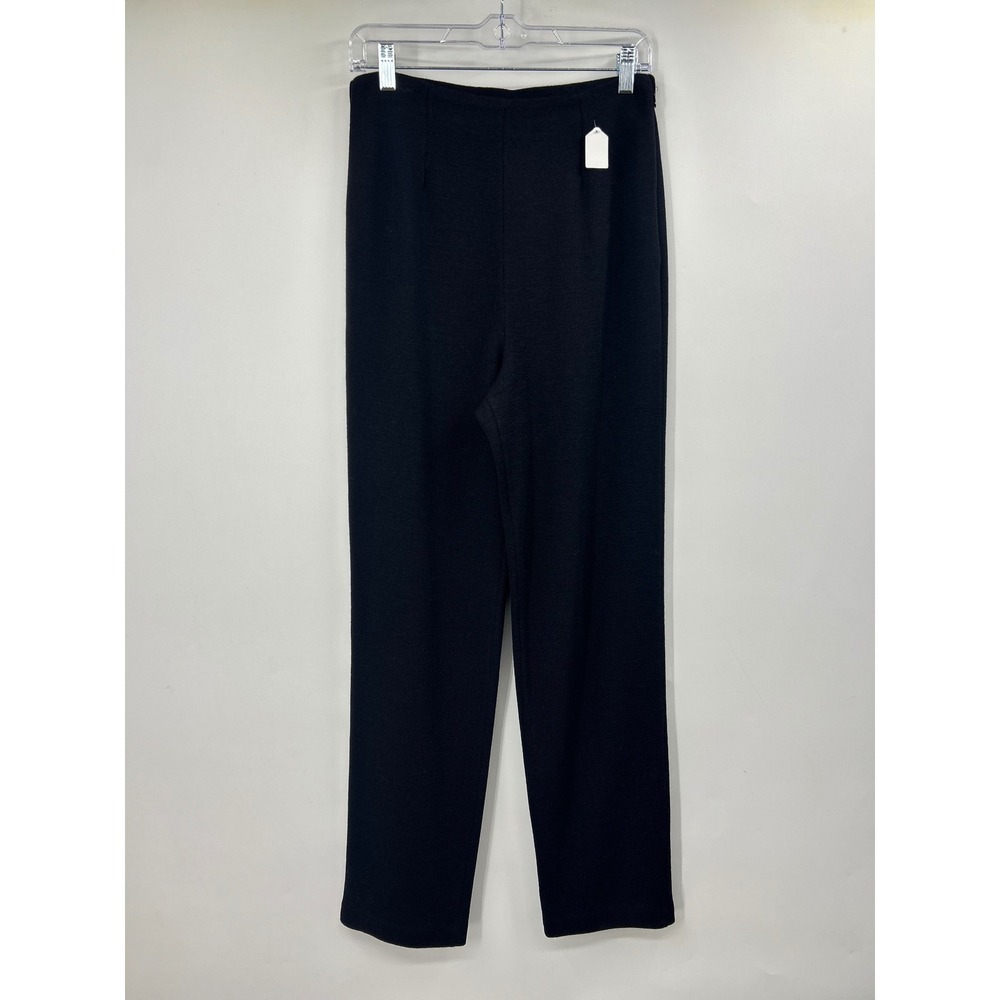 St. John Collection Marie Gray Black Santana Knit Straight Leg Pants Size 8
